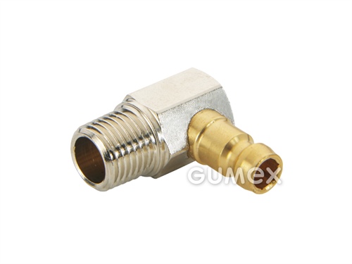 ESHM Nippel ohne Ventil, DN6, Winkel 90° Außengewinde R 1/8", 15bar, -20°C/+200°C, Messing, 